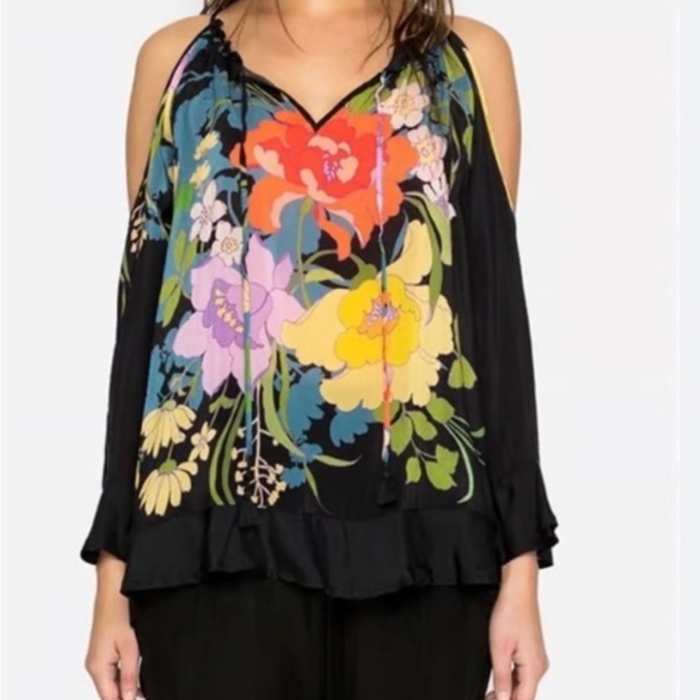 Johnny Was Fusion Floral cold shoulder Blouse